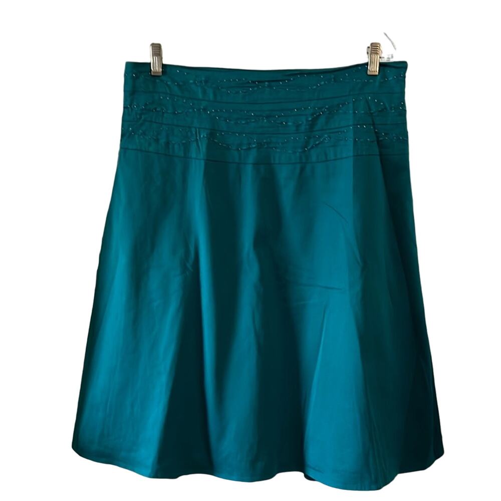 Miss Chievous Teal Embroidered and Beaded Skirt Flare Juniors Size 11 Boho Y2K